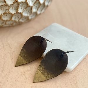 El Dorado Leather Earrings - Cocoa Dipped & Bronze